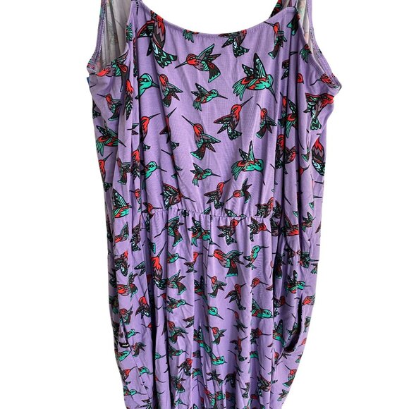 MeUndies Womens Hummingbird Print Purple Summer Dress 2XL - Picture 3 of 7